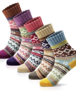 Womens Socks Winter Wool Socks Cozy Knit Warm Winter Socks for mountain climbing, Skiing and Christmas Gifts