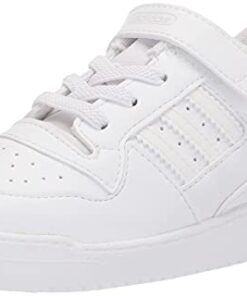 adidas Originals unisex child Forum Low Sneaker, White/White/White, 4 Big Kid US