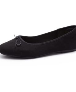 AFEETSING Women’s Round Toe Ballet Flats Comfortable Bow Dressy Flats Shoes for Women (A-black1, Numeric_8)