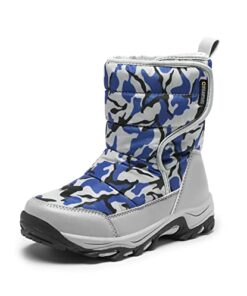 DREAM PAIRS Boys Girls Winter Snow Boots Waterproof for Toddler/Little Kids Camouflage/Blue Size 1 Little Kid SDSB2222K