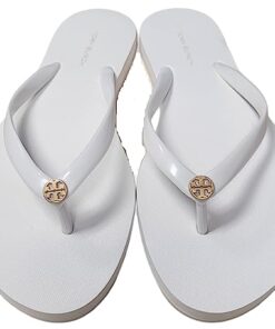 Tory Burch 144628 Chelsea New Ivory White With Gold Hardware Women’s Thin Flip Flop Sandals (7, us_footwear_size_system, adult, women, numeric, medium, numeric_7)