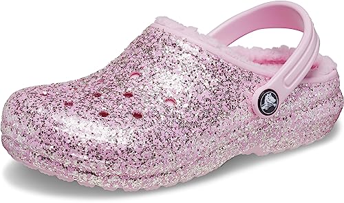 Crocs Kids Classic Glitter Lined Clogs | Slippers, Flamingo, 13 Little Kid