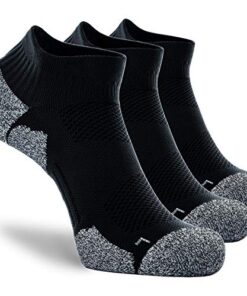 CWVLC Unisex Cushioned Compression Athletic Ankle Socks Multipack, 3-pairs Black, L (10.5-13 W US/ 9-11.5 M US)