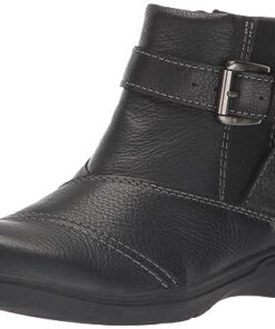 Clarks Women’s Carleigh Dalia Ankle Boot, Black Leather, 10