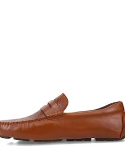 Cole Haan Men’s Grand Laser Penny Driver Driving Style Loafer, British Tan/Java, 10