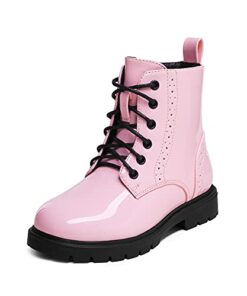 DREAM PAIRS Girls Kbo211 Side Zipper Combat Ankle Boots Pink Size 13 Little Kid