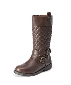 DREAM PAIRS Unisex-child Brown Buckle Knee High Riding Boots Size 3 Little Kid Luckid-01