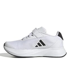 adidas Duramo SL Elastic Lace Sneaker, White/Core Black/Grey, 5.5 US Unisex Big Kid