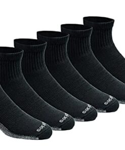 Dickies Men’s Dri-tech Moisture Control Quarter Socks Multipack, Black (6 Pairs), Shoe Size: 6-12