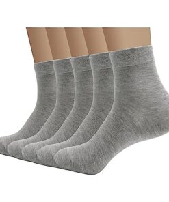 SERISIMPLE Bamboo Men sock Breathable Sock Quarter Thin Ankle High Sock Comfort Cool soft Sock 5 Pairs (X-Large,Grey)