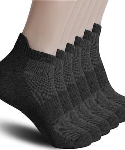 PIKUPJOY Premium Ankle Socks for Men&Women, Athletic Low Cut Socks for Running Sports Cushioned Sock, Breathable Cotton Socks, Size 10-13/Shoe Size 6-12 (3 Pairs Black)