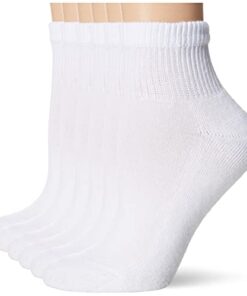 Hanes Ultimate womens 6-pack Ankle athletic socks, White, Shoe Size 5-9 US