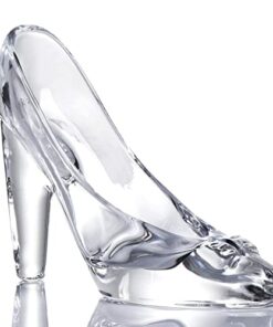 DEBGAK Cinderella Glass Slipper Crystal High Heels Shoes Figurine Ornaments for Girls Coming-of-Age Ceremony Gift Birthday Party Decorations