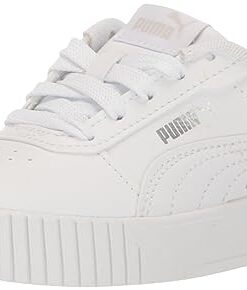 PUMA Carina 2.0 Sneaker, White White Silver, 1.5 US Unisex Little Kid