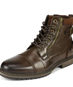 Bruno Marc Men’s Motorcycle Boots Oxford Dress Boot,Brown,Size 11,PHILLY_10
