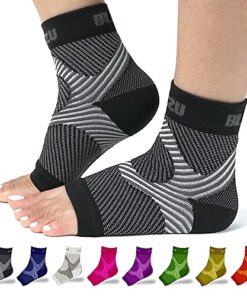 Ankle Brace, Foot Compression Sleeve, Open Toe Women Fasciated Compression Sock Night Splint For Plantar Fasciitis, Achilles Tendonitis , Black L-XL