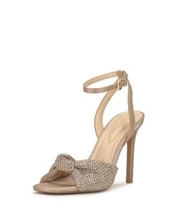 Jessica Simpson Women’s Ohela Embellished Dress Sandal Heeled, Champagne, 8