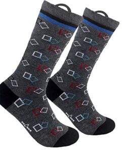 Ez Sox Arthritis Socks Easy Pull Up Loops Sock, Grey Squares, Sock Size, S/M, 1 pair