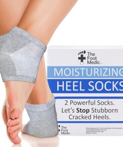 The Foot Medic Moisturizing Socks for Cracked Heel Treatment: Heel Socks for Cracked Heel Repair, Silicone Toeless Socks, Spa Gel Socks for Dry Cracked Feet Women, Lotion Moisture Pedicure Socks