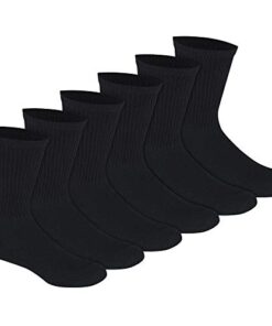 Dickies Men’s All Purpose Cushion Crew Socks (6/12, Black (6 Pairs), Shoe Size: 5-9