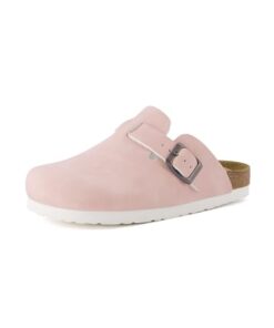 CUSHIONAIRE Kid’s Hana Cork Footbed Clog with +Comfort, Pink Nubuck 2