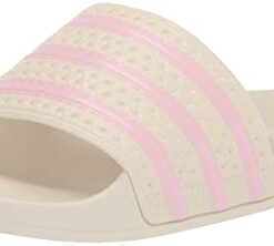 adidas Women’s Adilette Slide Sandal, Off White/Clear Pink/Off White, 8