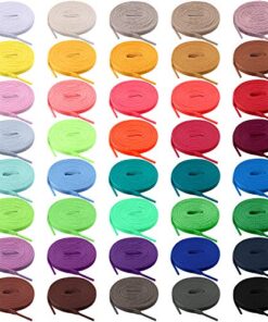 BQTQ 40 Pairs Colored Shoe laces 47 inches Shoelaces Flat Multipack Shoestrings for Sneakers Skates Sport Shoes Boots (40 Colors)