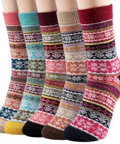 Nimalpal 5 Pairs Wool Socks – Wool Socks for Women Men Boot Socks Soft Crew Socks Winter Hiking Socks Cozy Socks Warm Socks