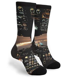 Airplanes Men’s Unisex Novelty Crew Socks Funny Crazy Dress Socks