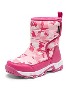 DREAM PAIRS Boys Girls Winter Snow Boots Waterproof for Toddler/Little Kids Rose Red Size 13 Little Kid SDSB2222K