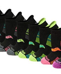 Saucony Women’s Performance Heel Tab Athletic Socks (8 & 16, Black Assorted (8 Pairs), Shoe Size: 7.5-10.5