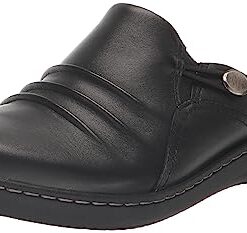 Clarks Women’s Laurieann Bay Clog, Black Leather, 9