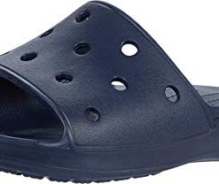 Crocs Unisex Classic Slide Sandals, Navy, 8 Men/10 Women