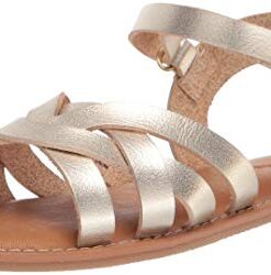 Amazon Essentials Girl’s Strappy Sandal, Gold, 1 Youth US Little Kid