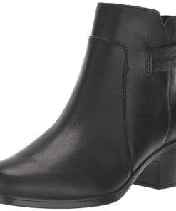 Clarks Women’s Emily 2 Holly Ankle Boot, Black Leather, 9 Wide