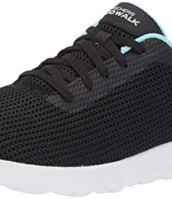 Skechers Women’s Go Walk Joy Upturn Sneaker, Black/Aqua, 7.5