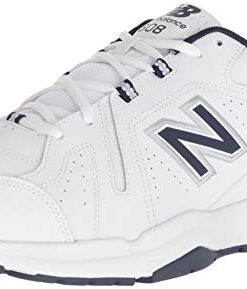 New Balance Men’s 608 V5 Casual Comfort Cross Trainer, White/Navy, 11 Wide