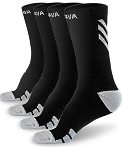 Dovava Dri-tech Compression Crew Socks 15-20mmHg for Men & Women, Athletic Fit Running Nurses Flight Travel Pregnancy Edema Diabetic, Boost Ankle Calf Circulation, Small-Medium, Black (4 Pairs)