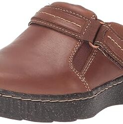 Clarks Women’s Caroline May Clog, Dark Tan Leather, 10 Wide