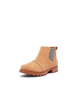 Sorel Women’s Emelie III Chelsea Waterproof Boots – Tawny Buff, Gum 2 – Size 8.5
