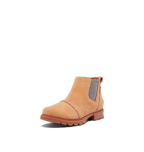 Sorel Women’s Emelie III Chelsea Waterproof Boots – Tawny Buff, Gum 2 – Size 8.5
