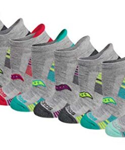 Saucony Women’s Performance Heel Tab Athletic Socks (8 & 16, Grey Assorted (8 Pairs), Shoe Size: 5-7