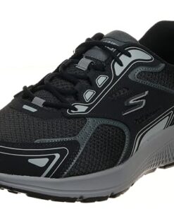 Skechers mens Go Run Consistent – Performance Running & Walking Shoe Sneaker, Black/Grey, 9 US