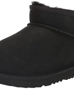 UGG Unisex-Child Classic Ultra Mini Boot, Black, 4