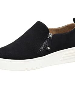 CUSHIONAIRE Women’s Nissa Casual Zipper Slip On with +Memory Foam & Wide Widths Available, Black 8.5 W