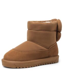 DREAM PAIRS Girls Snow Boots Kids Winter Faux Fur Lined Ankle Shoes Camel Size 6 Big Kid SDSB2305K