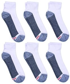 Hanes mens Hanes Men’s Socks, 6-pair Pack Max Cushion Ankle, White/Grey Foot Bottom, 6 12 US