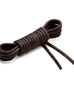 Benchmark Basics Dark Brown 33″ Round Waxed Cotton Shoelaces | 2mm (5/64”) Width (33 Inches, Dark Brown)