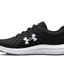 Under Armour Men’s Charged Assert 10 Running Shoe, (001) Black/Black/White, 9.5