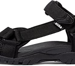 atika Men’s Outdoor Hiking Sandals, Open Toe Arch Support Strap Water Sandals, Lightweight Athletic Trail Sport Sandals, Maya 2 Black, 10